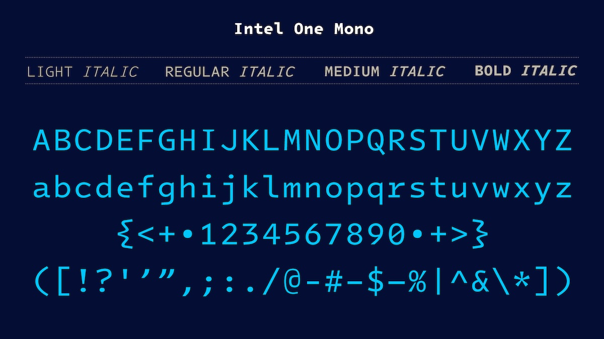 Intel передумала закрывать проект шрифта с открытым исходным кодом One Mono для эмуляторов терминалов и редакторов кода - 1